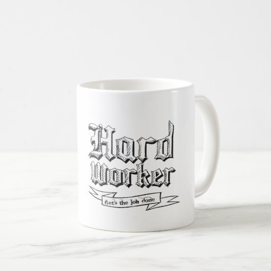 Hard Worker: Erledigt die Coffee-Tasse Kaffeetasse (VorderseiteRechts)