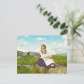 Hardanger-Kostüm, Norwegisches Vintage-Bild, Postkarte (Stehend Vorderseite)