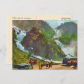 Hardanger, Latefoss Wasserfall, Norwegen, Vintag Postkarte (Vorne/Hinten)
