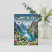 Hardangerfjord Norwegen Postkarte (Stehend Vorderseite)