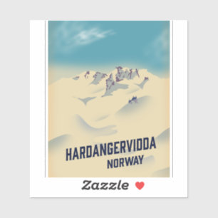 Hardangervidda Norwegen Urlaubsposter. Aufkleber