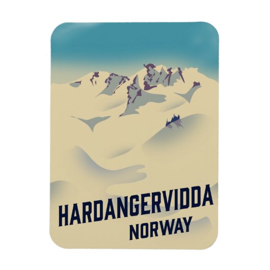 Hardangervidda Norwegen Urlaubsposter. Magnet (Vertikal)