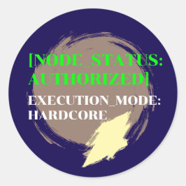 Hardcore AI Agent Monospace Text 1 Runder Aufkleber