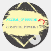 Hardcore AI Agent Monospace Text 2 Runder Aufkleber (Vorderseite)
