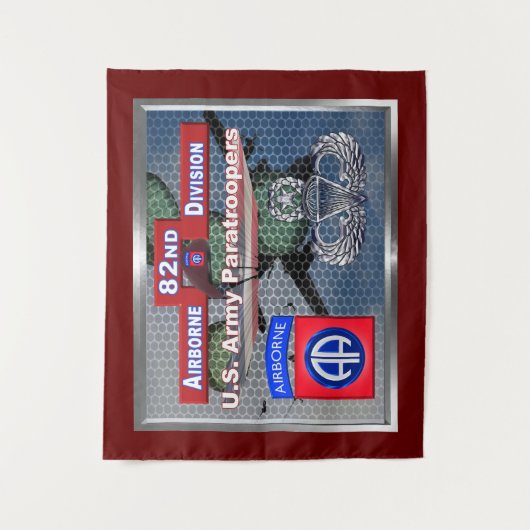 Hardcore Basic Jump Wings 82. Im Flugzeug Division Wandteppich (Vorderseite)