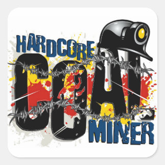 HARDCORE COAL MINER QUADRATISCHER AUFKLEBER