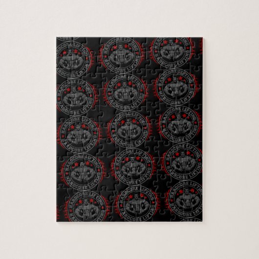 Hardcore, das Bodybuilder biegend anhebt Puzzle (Vertikal)