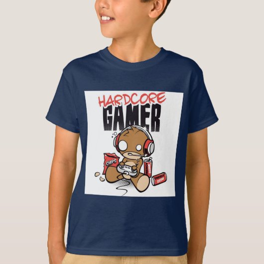 Hardcore Gamer-Jungent-shirt T-Shirt (Vorderseite)