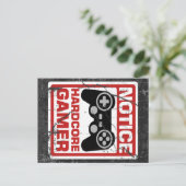 Hardcore Gamer Notice-Signboard Postkarte (Stehend Vorderseite)