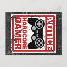 Hardcore Gamer Notice-Signboard Postkarte