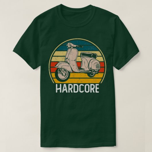 Hardcore Moped Life Funny Scooter Retro Bike T-Shirt (Design vorne)