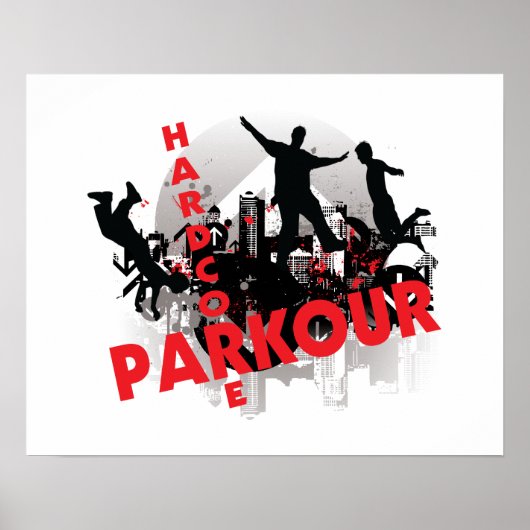 Hardcore Parkour Grunge City Poster (Vorne)