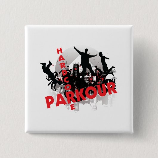 Hardcore Parkour Grunge-Stadt Button (Vorderseite)