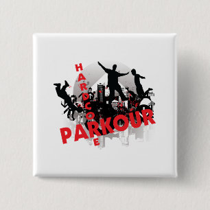 Hardcore Parkour Grunge-Stadt Button