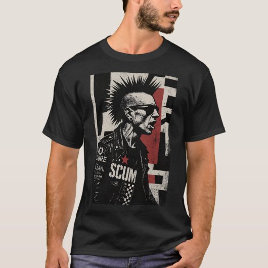 Hardcore Punk Rebel Portrait T-Shirt (Vorderseite)