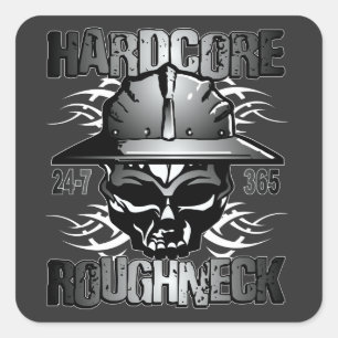 HARDCORE RAUBEIN QUADRATISCHER AUFKLEBER
