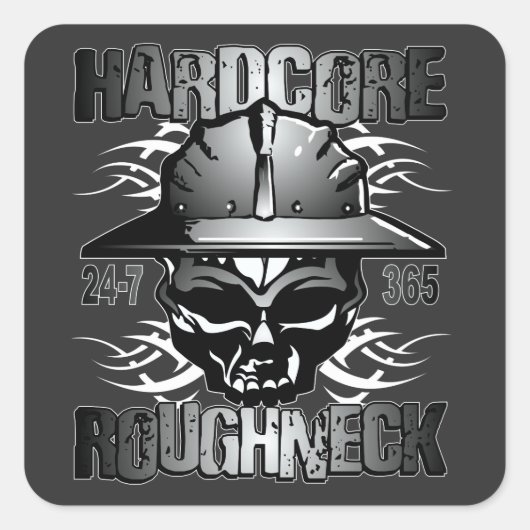 HARDCORE RAUBEIN QUADRATISCHER AUFKLEBER (Vorderseite)