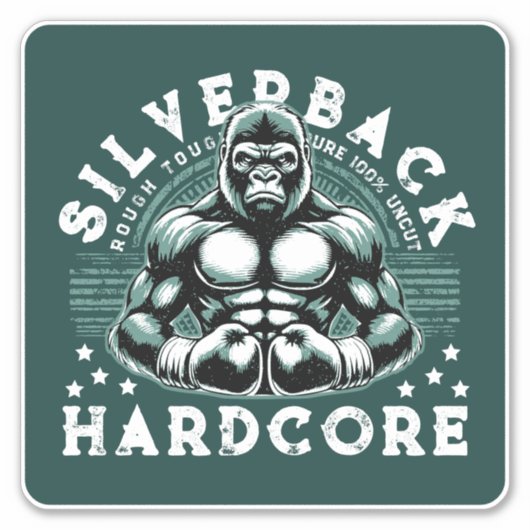 HARDCORE SILVERBACK GORILLA AUFKLEBER (Vorderseite)
