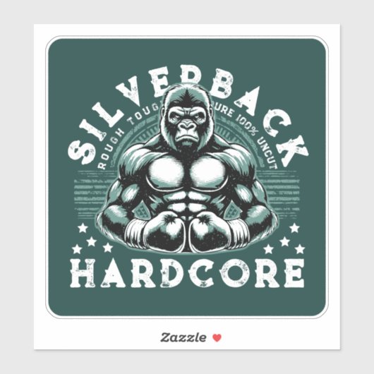 HARDCORE SILVERBACK GORILLA AUFKLEBER (Blatt)