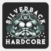 HARDCORE SILVERBACK GORILLA QUADRATISCHER AUFKLEBER (Vorderseite)