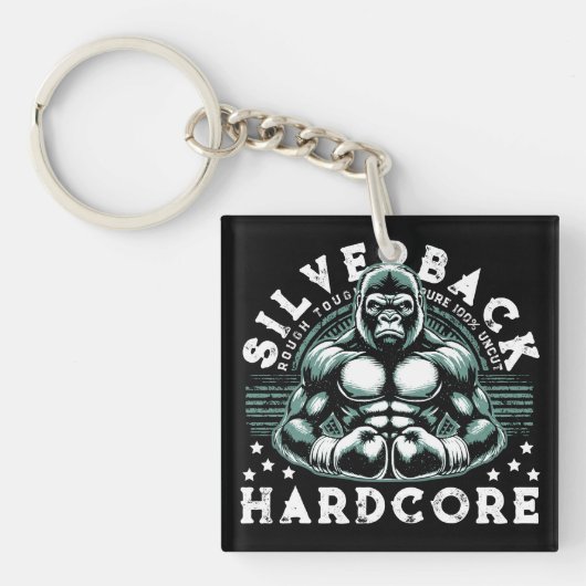 HARDCORE SILVERBACK GORILLA SCHLÜSSELANHÄNGER (Vorderseite)