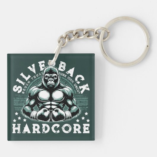 HARDCORE SILVERBACK GORILLA SCHLÜSSELANHÄNGER (Rückseite)