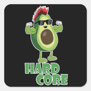hardcore-Sonnenbrille Quadratischer Aufkleber