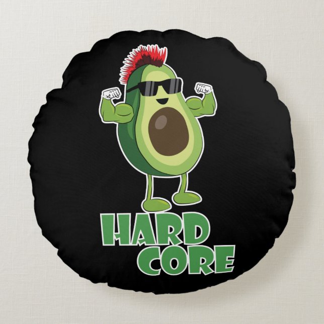 hardcore-Sonnenbrille Rundes Kissen (Vorderseite)