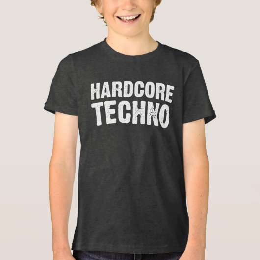 Hardcore-Techno-Distressed-Logodesign Tri-Blend Shirt (Vorderseite)