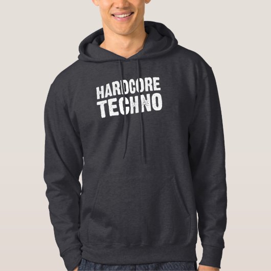 Hardcore-Techno-Logo-Design mit Distressed-Effekt Hoodie (Vorderseite)