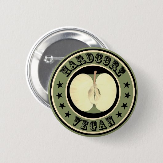 Hardcore vegan button (Vorne & Hinten)