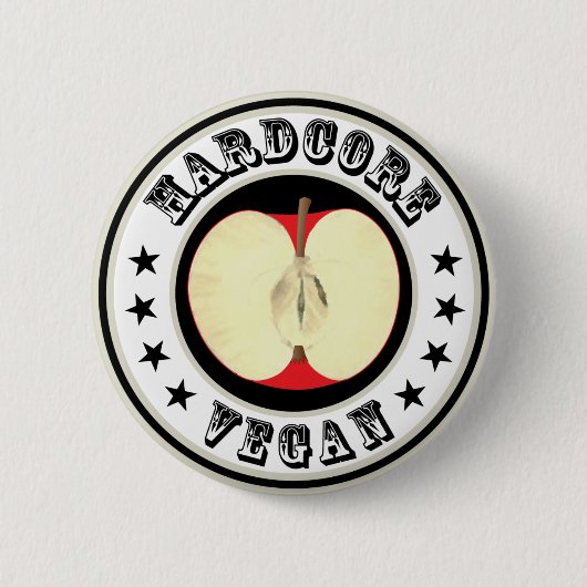 Hardcore vegan button (Vorderseite)
