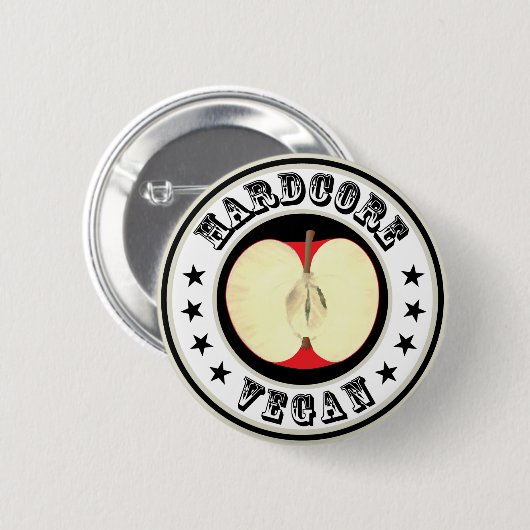 Hardcore vegan button (Vorne & Hinten)