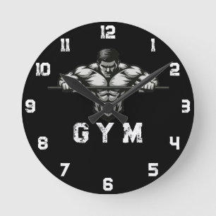 Hardcore Workout Clock Power Grip Gym Decke Runde Wanduhr