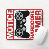 Hardcoregamer-Mitteilungs-Schild Mousepad (Mit Mouse)