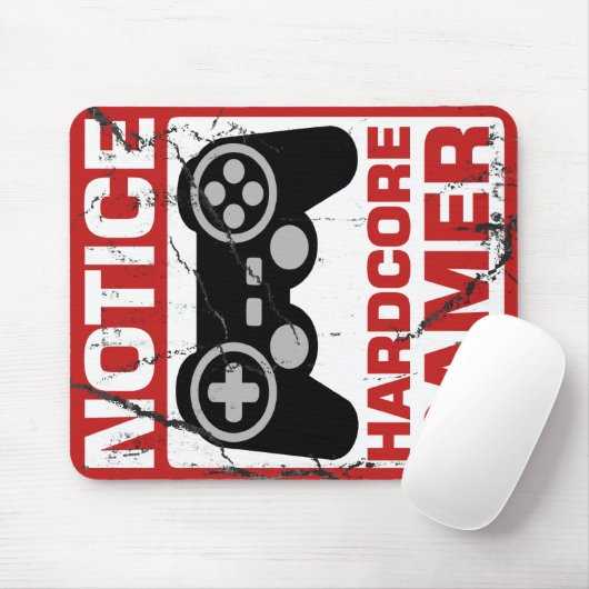 Hardcoregamer-Mitteilungs-Schild Mousepad (Mit Mouse)