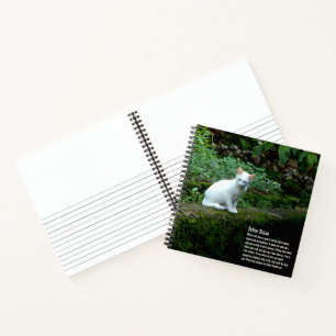 Hardcover der weißen Katze Notizblock