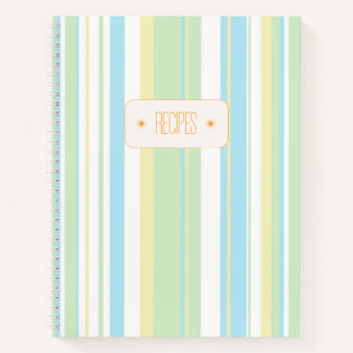 (Hardcover) Pastell-gestreiftes Rezeptbuch Notizblock