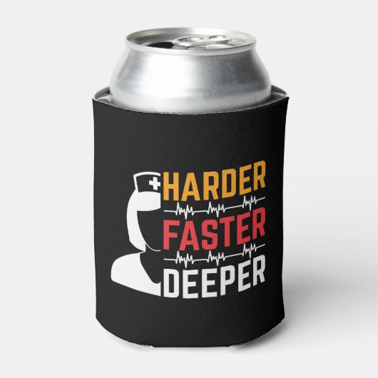Harder Faster Deeper Nurse-Hemd Dosenkühler (Kanne Vorderseite)