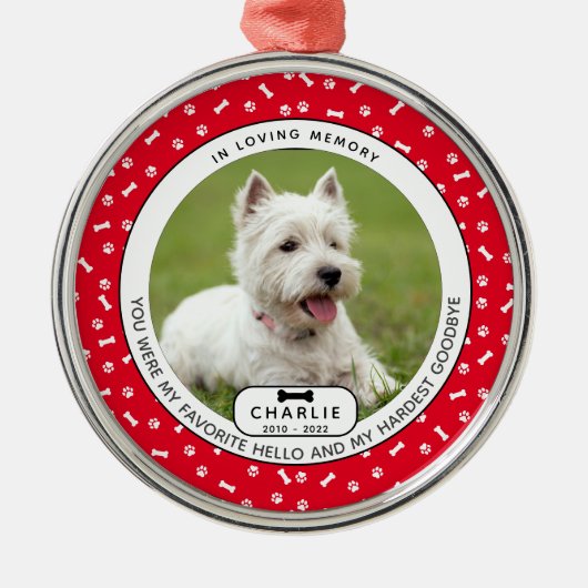 Hardest Goodbye Pet Memorial Glass Ornament (Vorne)