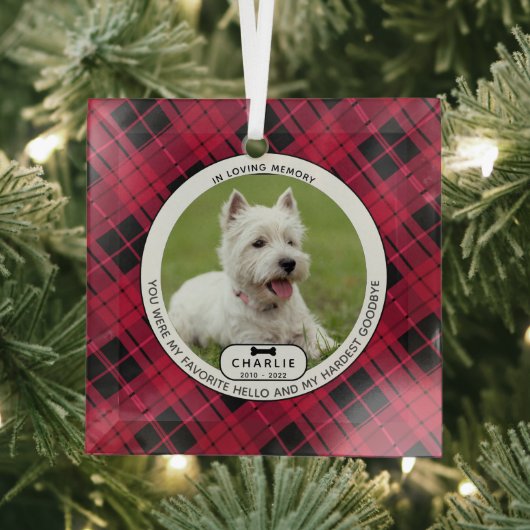 Hardest Goodbye Pet Memorial Glass Ornament (Insitu)