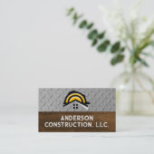 Hardhat Construction-Logo | Stahlholz Visitenkarte (Stehend Vorderseite)