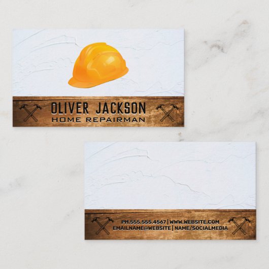Hardhat Crossed Hammers | Texturwald Visitenkarte (Vorne/Hinten)