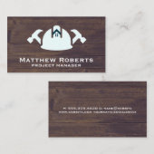 Hardhat Hammers House Logo | Holzrahmen Visitenkarte (Vorne/Hinten)