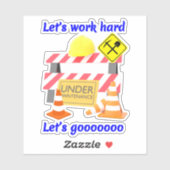 Hardhat unter Wartung - Bauarbeiter Aufkleber (Blatt)