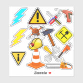 Hardhat Worker - Toolbox-Tools Aufkleber (Blatt)