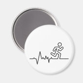 Hardlopen, Triatlon des Marathon Sport Hochzeit. Magnet (Vorderseite/Rückseite)
