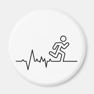 Hardlopen, Triatlon des Marathon Sport Hochzeit. Magnet