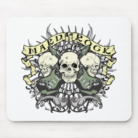 Hardrock-Schädel und Gitarren Mousepad (Vorne)