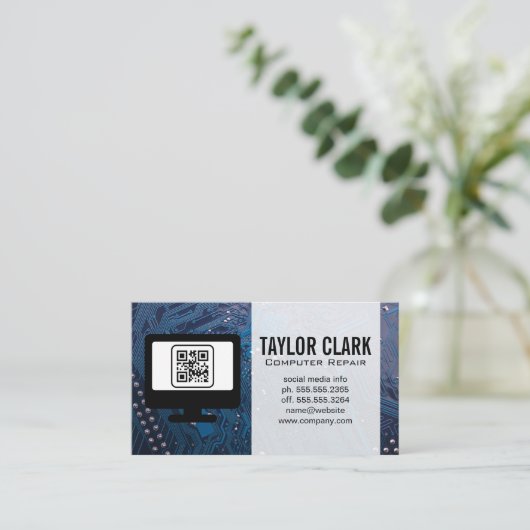 Hardware Electronics | QR-Code Visitenkarte (Stehend Vorderseite)